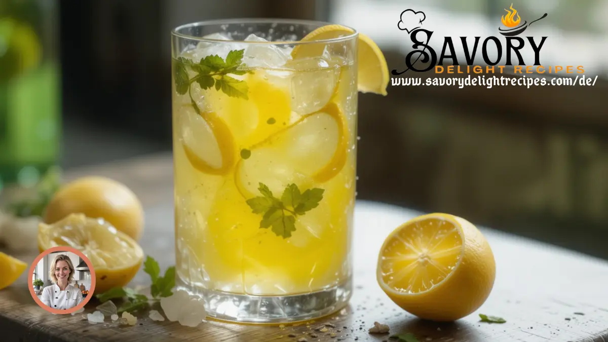 Erfrischender Limoncello Spritz Cocktail mit Zitronenscheibe und Eiswürfeln in einem Weinglas
