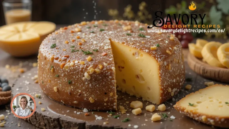 A close-up of a deliciously creamy pay de queso topped with a golden crust, served on a white ceramic plate with a light garnish.