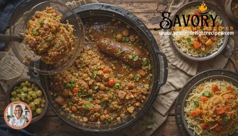 A variety of delicious crockpot meals served in a slow cooker.