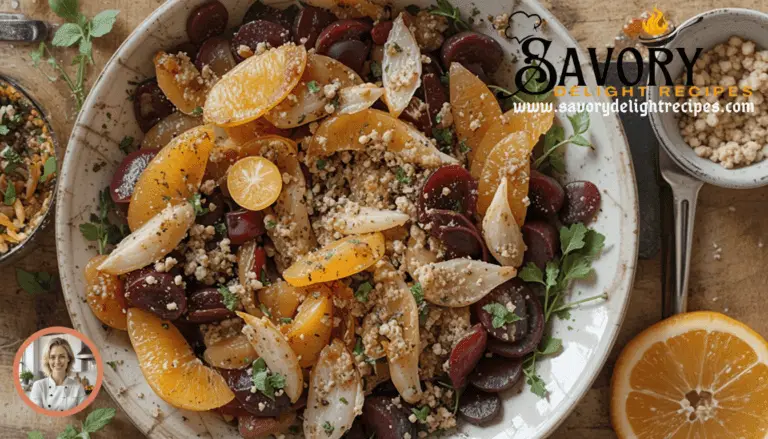 Bright and refreshing, this beet and orange salad with goat cheese is perfect for any occasion. A delightful mix of flavors and textures!
