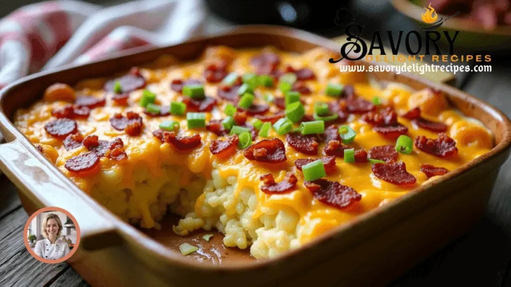Mississippi Mud Potatoes Recipe served in a dish with rich and creamy texture, topped with savory ingredients.