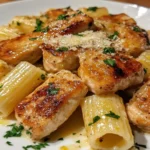 Discover how to make Lemon Garlic Chicken Bites with Creamy Rigatoni in under 30 minutes. A zesty, creamy pasta dish perfect for busy nights!