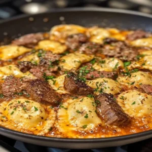 Discover the best One-Skillet Garlic Butter Steak Cheese Ravioli recipe—quick, tasty, and healthy! Ready in under 30 minutes with easy steps.