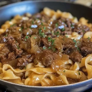 Craving comfort food? Discover how to make French Onion Beef and Noodles in just 5 easy steps! Perfect for a quick, delicious dinner.