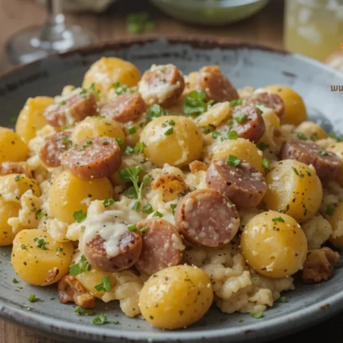 Craving a hearty meal? Cheesy Ranch Potatoes and Smoked Sausage blends bold flavors with easy steps. Discover this comfort food recipe now!