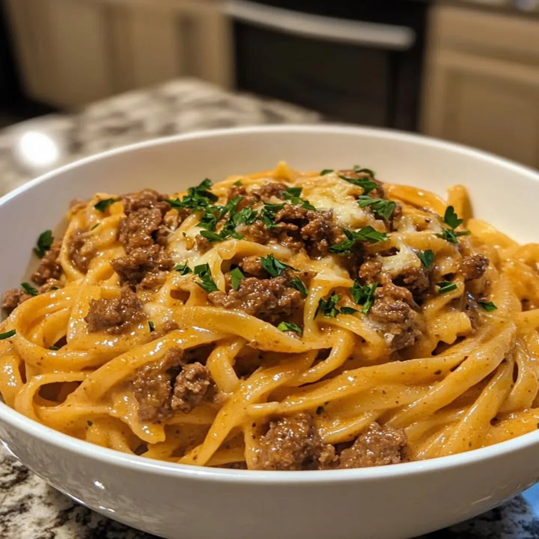 Craving a cozy meal? Garlic Butter Beef Linguine is creamy and quick. Try it tonight!