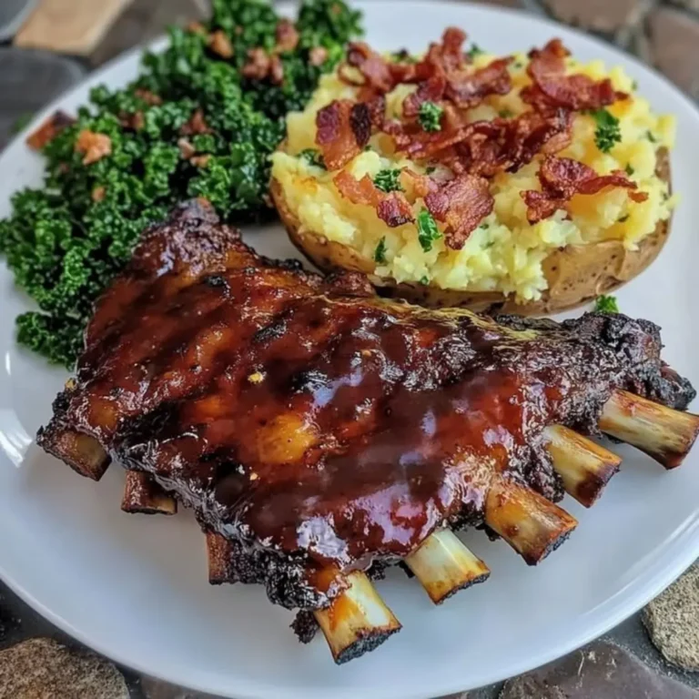 Craving BBQ Ribs with Cheesy Baked Potato? Get our simple 5-step recipe for a delicious, easy meal. Learn how now!