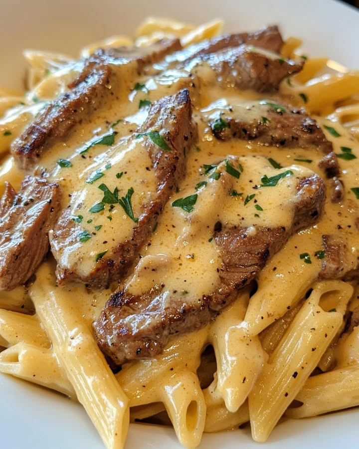 Enjoy Easy Beef Strips in Garlic Cajun Sauce over Penne with easy steps and flavor tips Discover