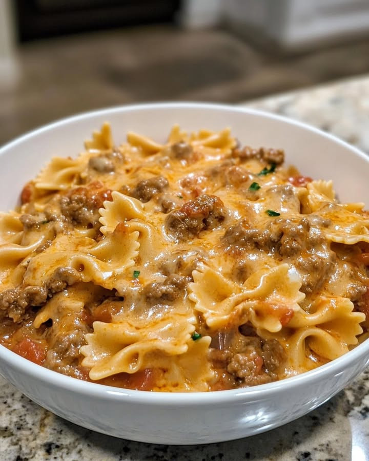 Comfort food? How Cheesy Ground Beef Bowtie Pasta Scores Big Flavor blends ground beef and cheese in bowtie pasta—Try.