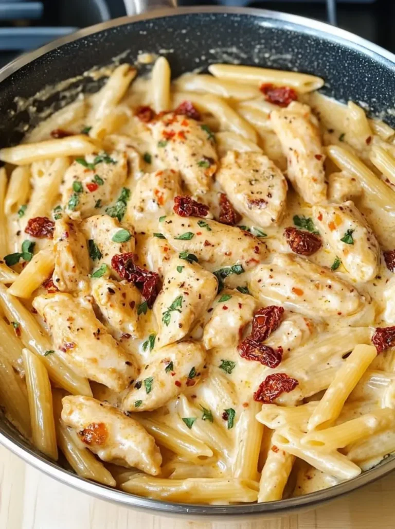 Craving comfort food? Make delicious Chicken Mozzarella Penne Sun-Dried Tomato Cream pasta with our 5 secrets. Learn now!