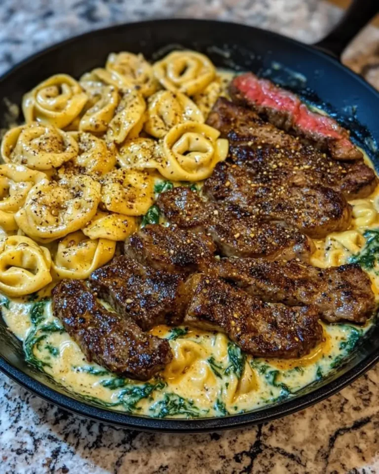 Craving steak? You'll adore this Creamy Cajun Steak Spinach Tortellini Skillet! Five reasons why this easy recipe will be your new favorite. Discover now!