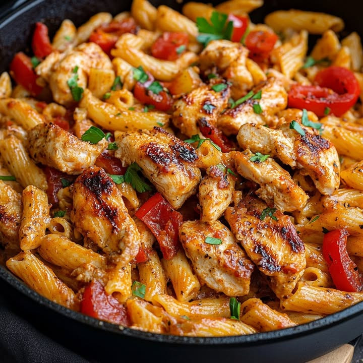 Indulge in Easy Firecracker Cajun Chicken and Pasta Skillet with easy steps and flavor tips Learn