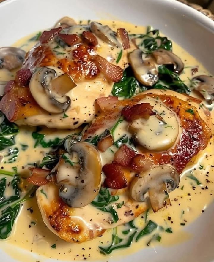 Elevate your meal with Easy Garlic Mushroom & Spinach Chicken with easy steps and flavor tips Try