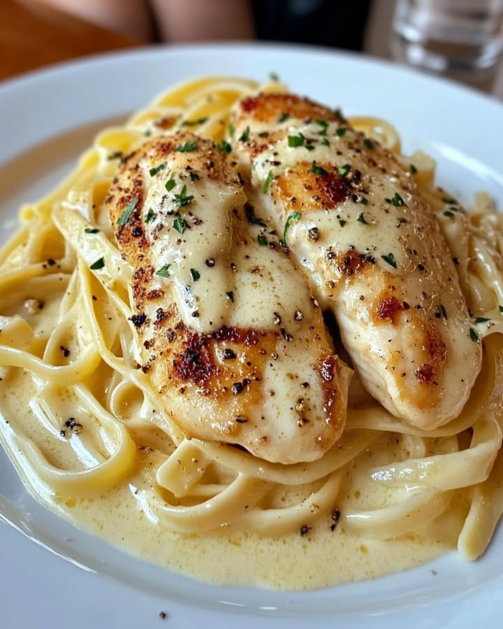 Savor Easy Garlic Parmesan Chicken Alfredo Pasta Skillet with easy steps and flavor tips Try