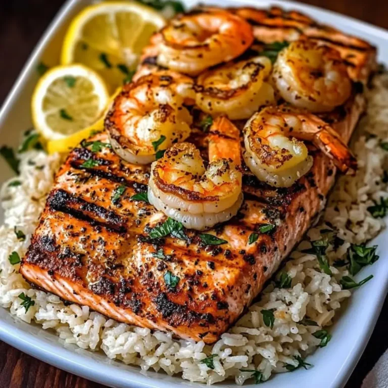 Want a tasty seafood meal? Cook Grilled Salmon Shrimp with Herbed Rice in 3 easy steps! Learn the simple recipe now.