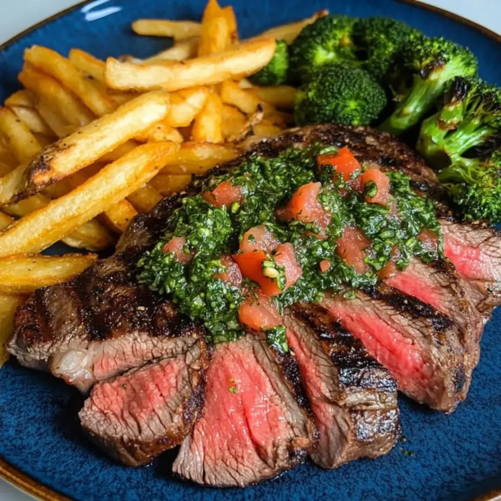 Want the best Grilled Steak with Chimichurri, Fries and Broccoli? See our 3 simple recipe steps for a perfect, tasty dish. Learn more!