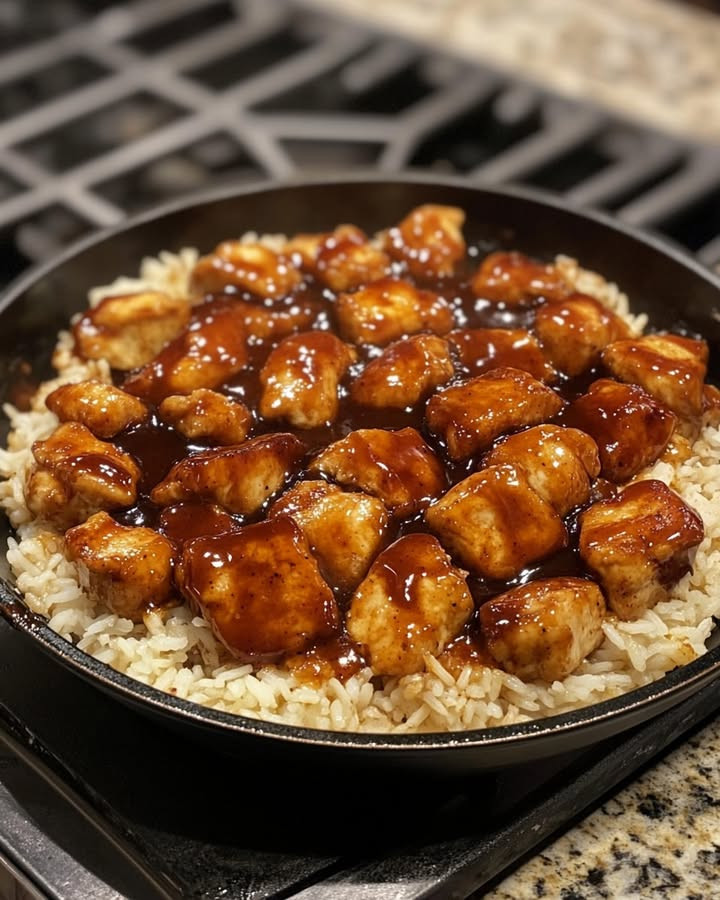 Comfort meal? How Honey BBQ Chicken Skillet with Rice Delivers Comfort grills chicken in honey BBQ glaze—Try.