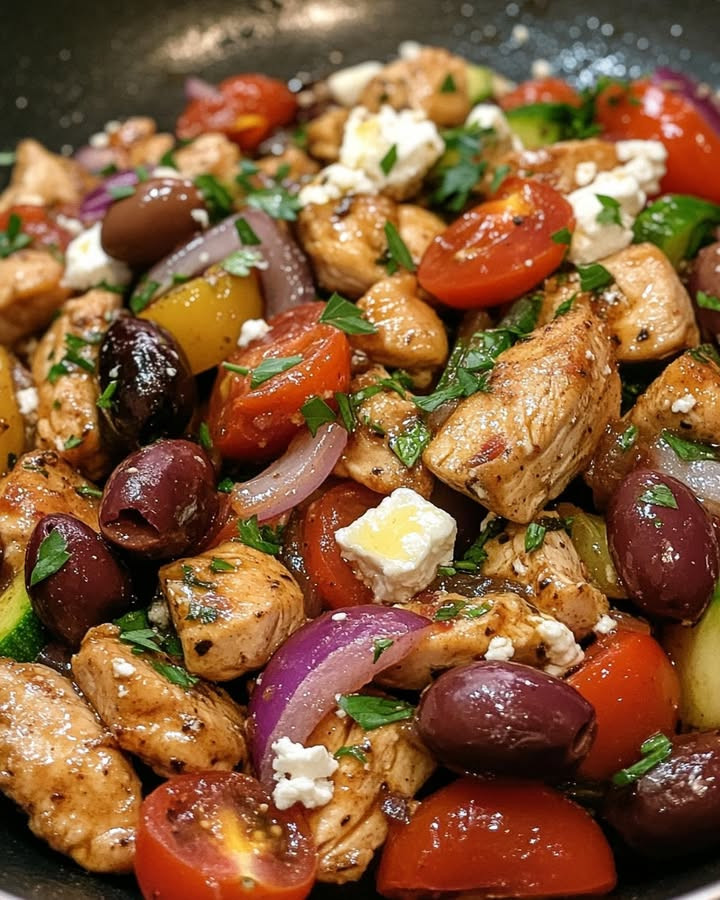 Discover Easy Mediterranean Chicken Skillet with Fresh Veggies & Feta with easy steps and flavor tips Learn