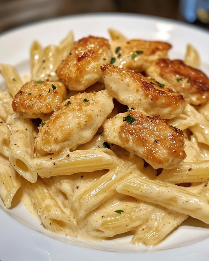 Enjoy Easy Parmesan Penne with Garlic Chicken Bites with easy steps and flavor tips Discover
