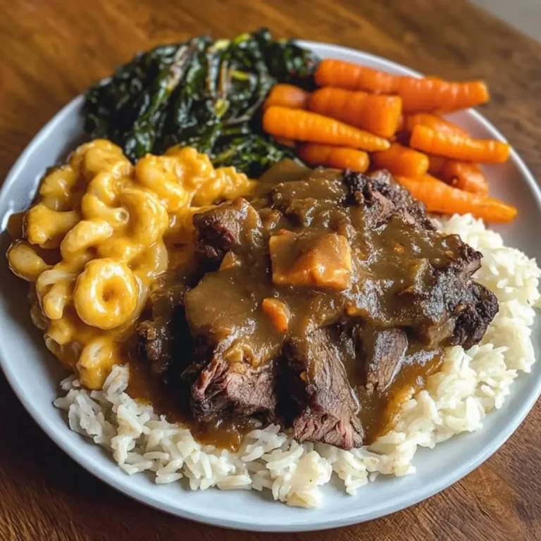 Craving comfort food? Learn how to make delicious Southern Braised Beef with Rice and Greens in 3 easy steps. Try it today!