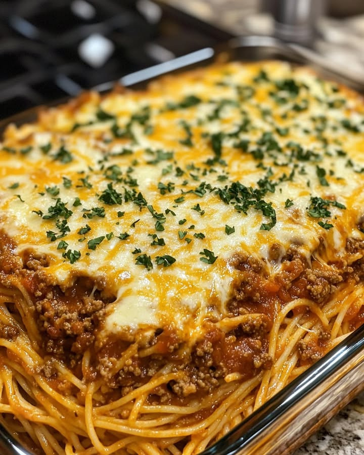 Indulge in Easy Spaghetti Casserole with Layers of Cheese & Beef with easy steps and flavor tips Learn