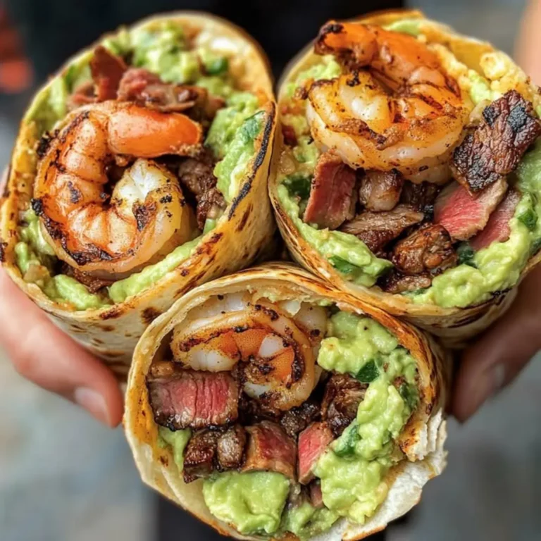 Craving flavor? 5 reasons why Surf Turf Burritos with Guacamole Bacon are the best! Get the recipe & try it today.