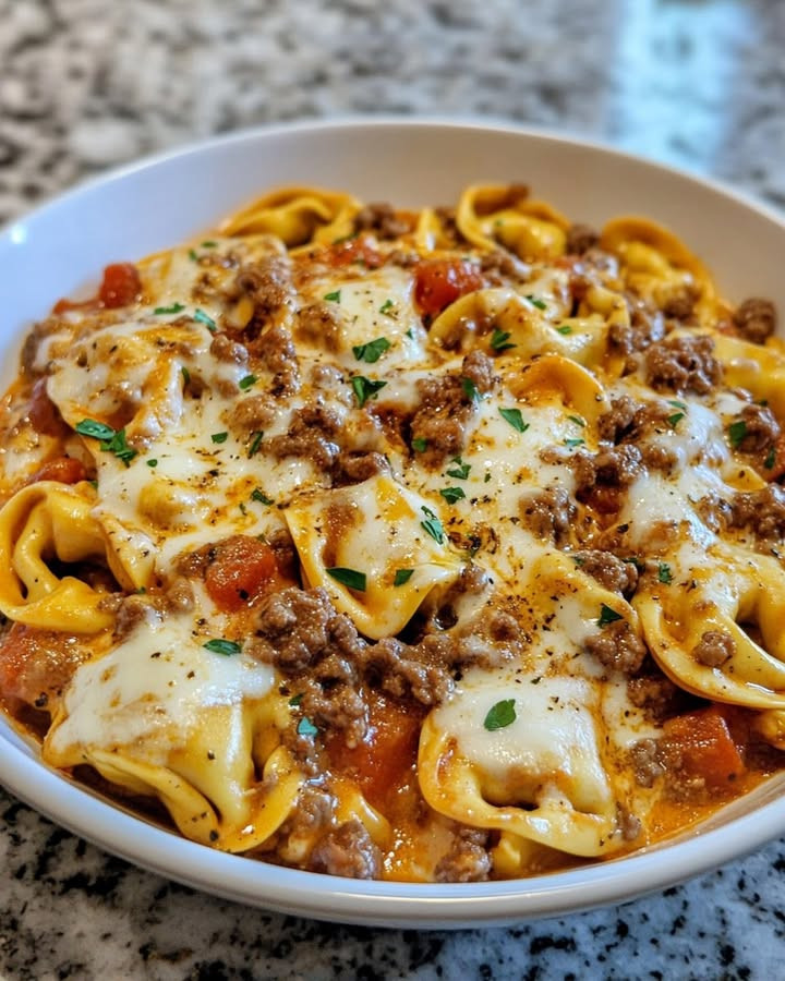 Cozy nights? Best Velveeta Beef Spicy Tortellini Pasta for Comfort Nights layers Velveeta cheese and beef—Try.