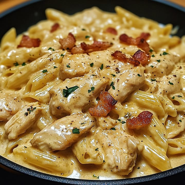 Flavor hack? 5 Secrets to Velvety Garlic Butter Chicken Pasta with Bacon reveals tips for silky sauce and crispy bacon—Learn.