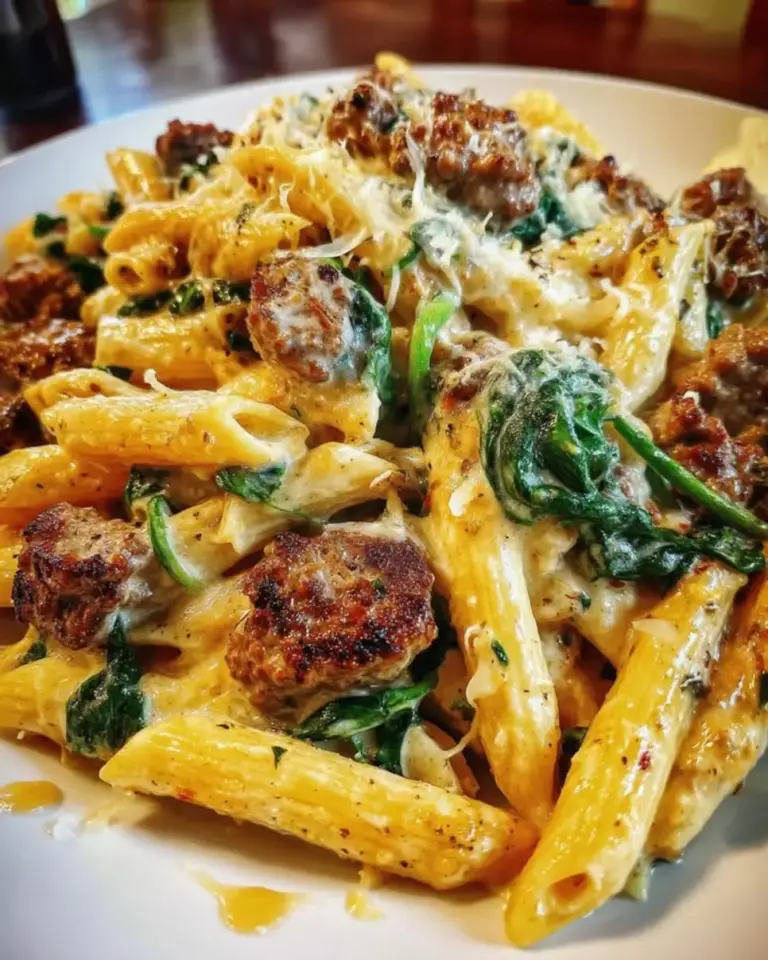 Beef Spinach Garlic Butter Pasta