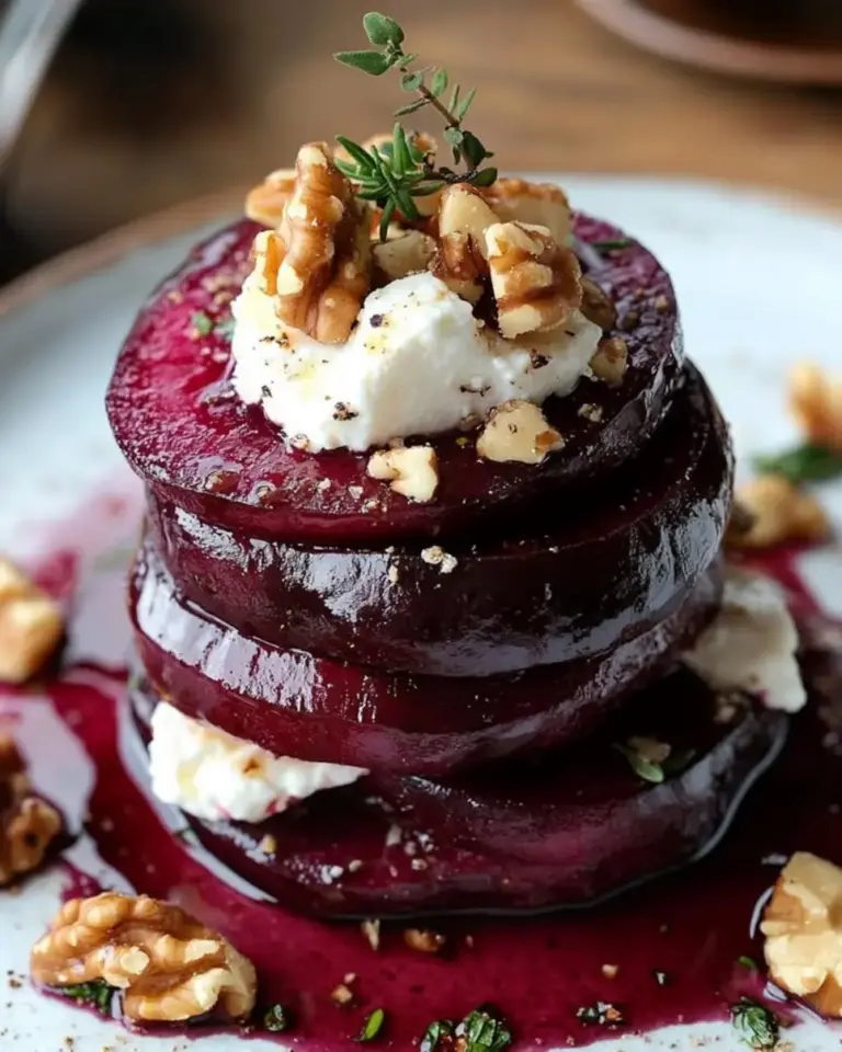 Beet and Goat Cheese Stacks Vinaigrette