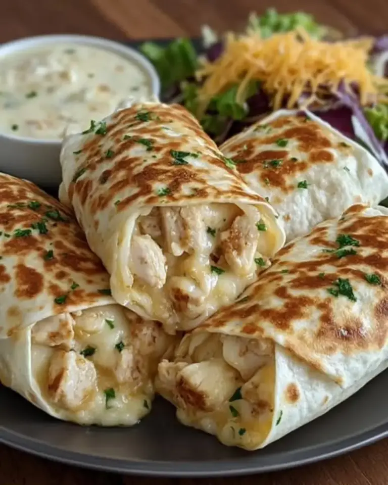 Cheesy Garlic Chicken Wraps