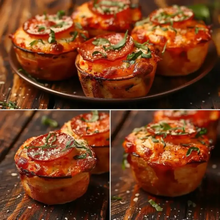 Cheesy Keto Deep Dish Pizza Muffins