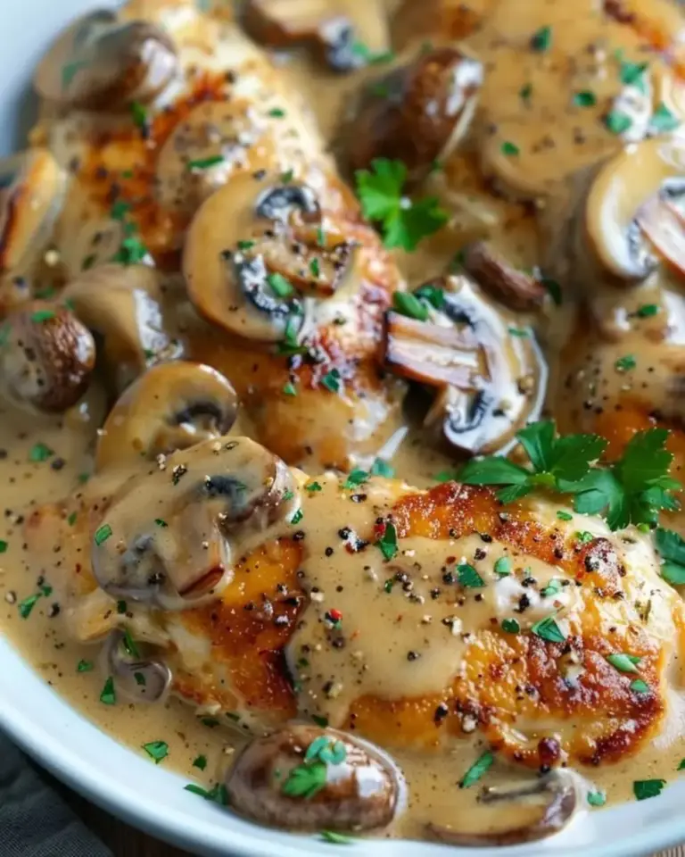 Chicken Mushroom Skillet Asiago Mustard Sauce 1