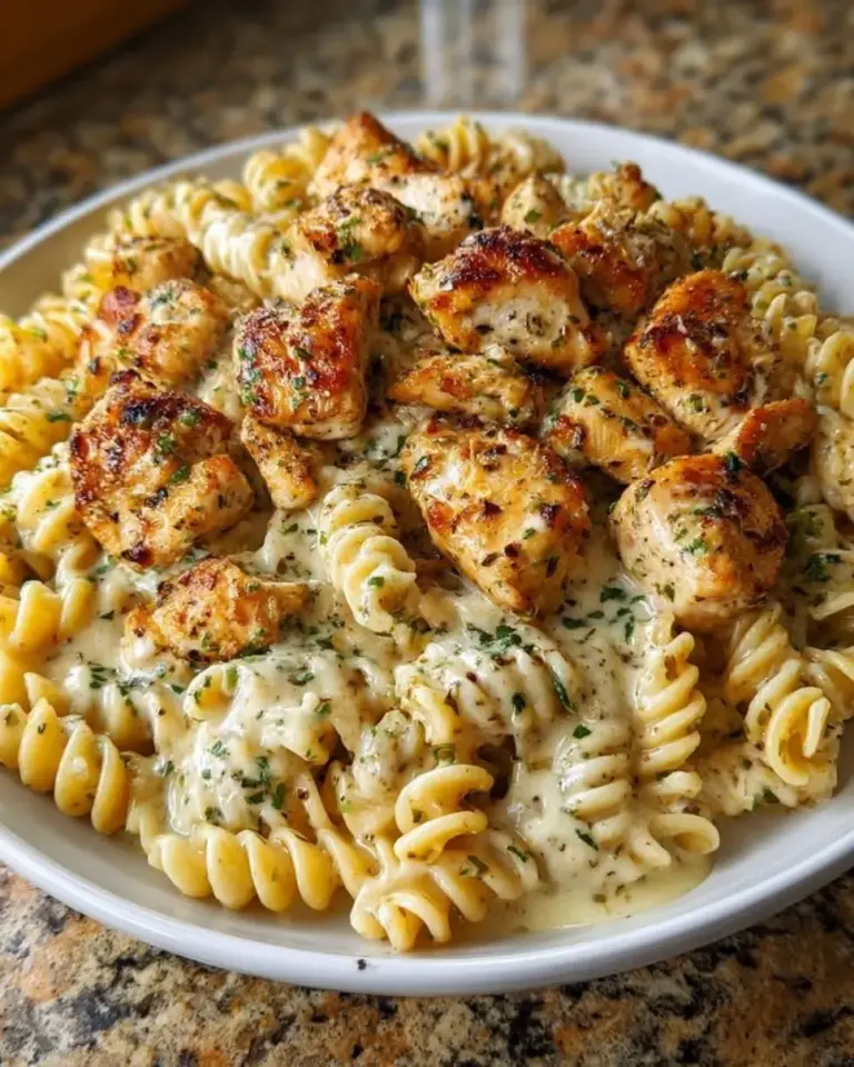 Creamy Garlic Chicken Parmesan Rotini Skillet