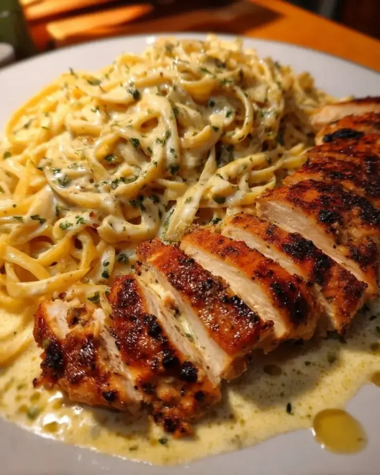 Creamy Ricotta Alfredo Linguine Garlic Butter Chicken