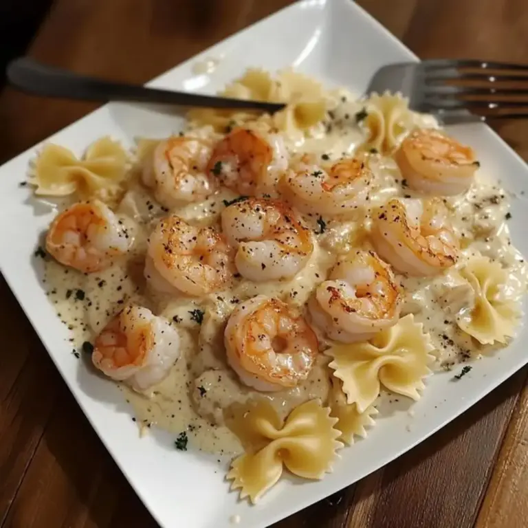 Creamy Shrimp Alfredo Bowtie Pasta