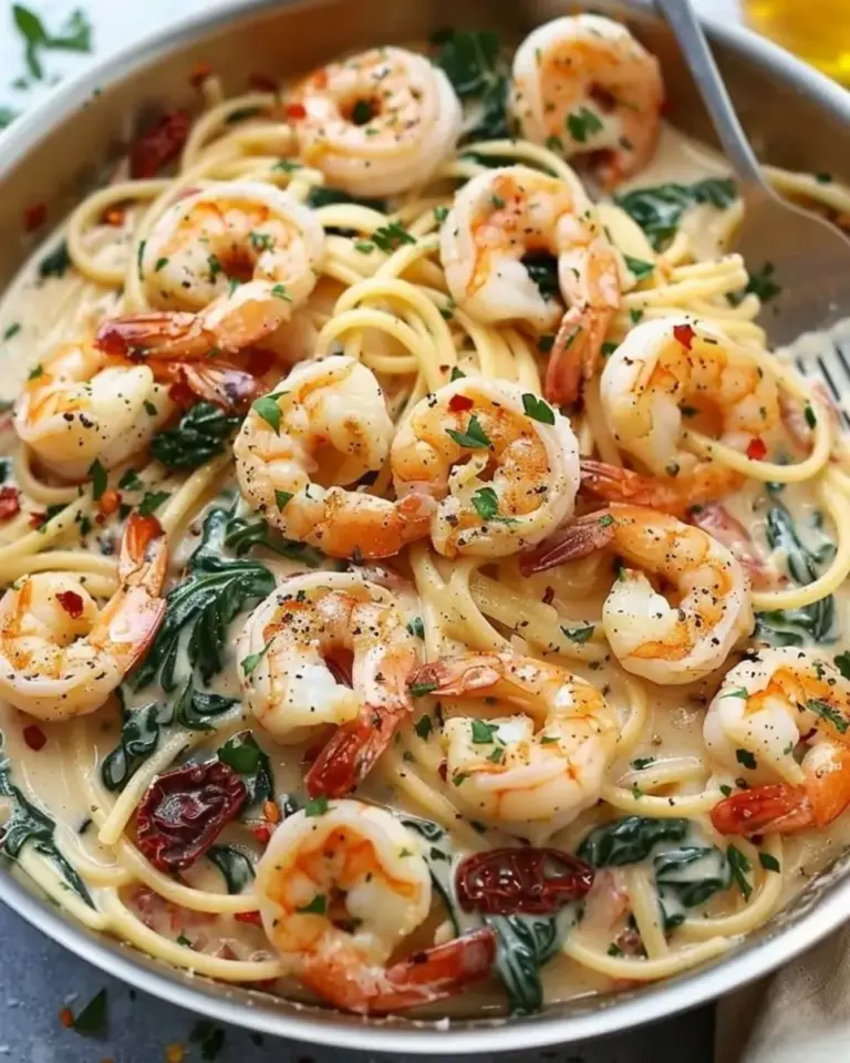 Creamy Tuscan Shrimp Linguine