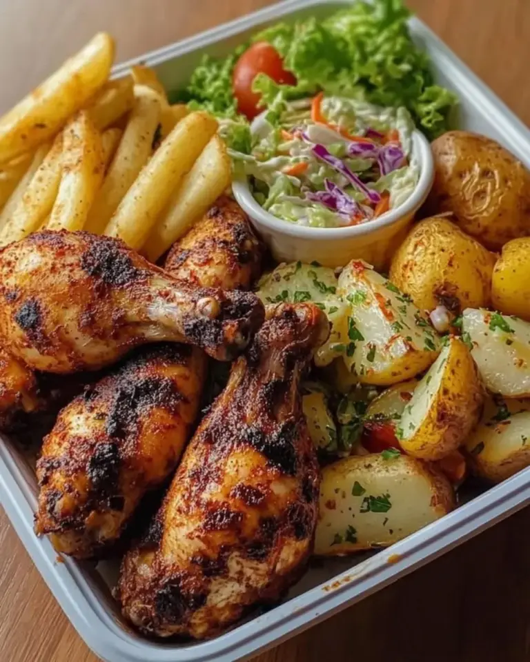 Crispy Oven Baked Chicken Drumsticks with Potato