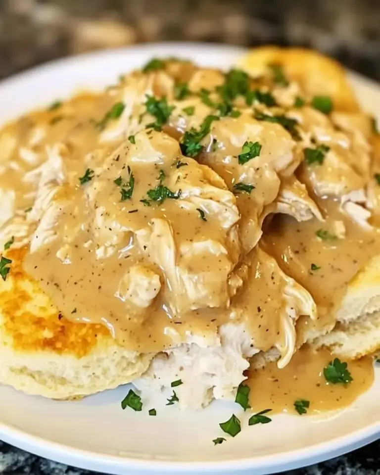 Crockpot Chicken and Gravy with Biscuits