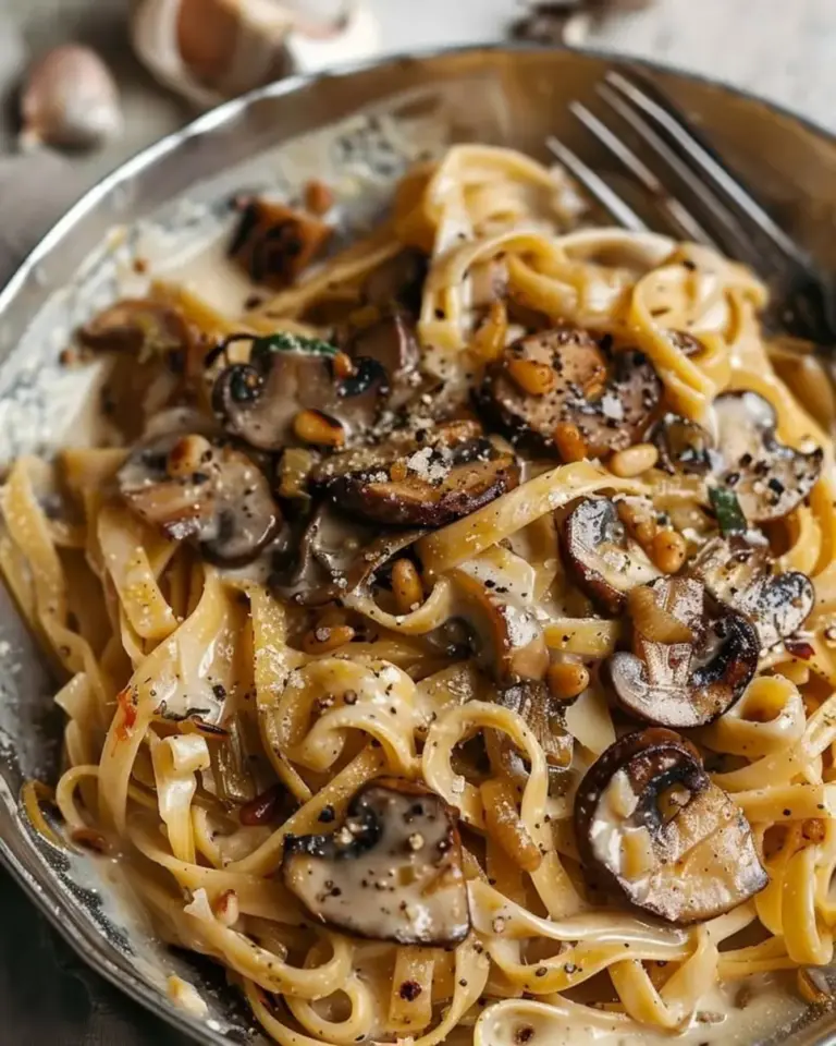Fettuccine with Caramelized Leeks and Mushrooms