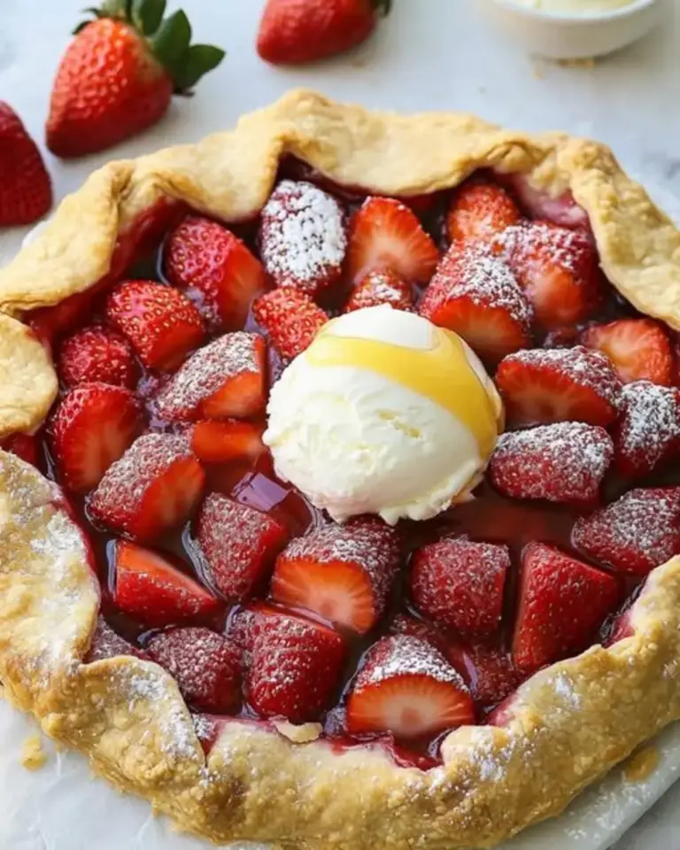 Fresh Strawberry Galette with Honey Drizzle