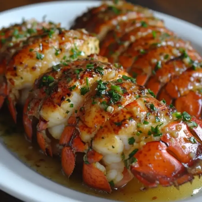 Garlic Butter Broiled Lobster Tails