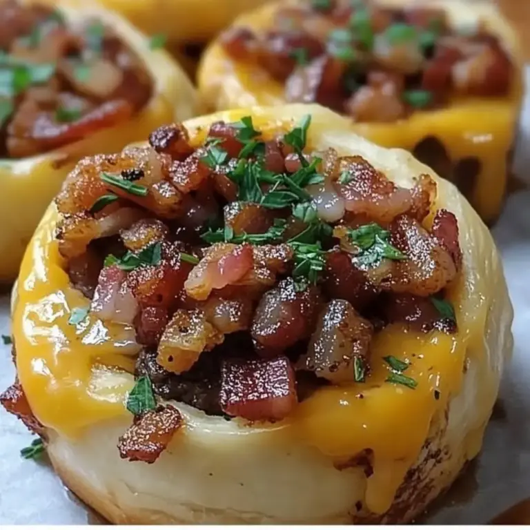 Garlic Butter Cheeseburger Rollups with Bacon