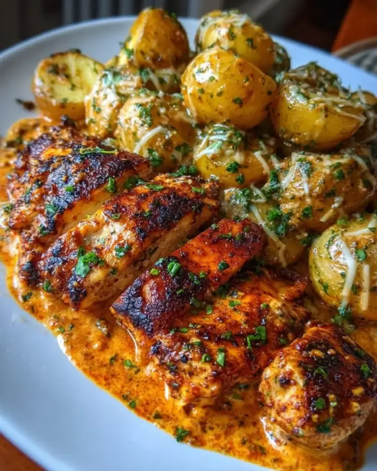 Greek Garlic Chicken with Roasted Potatoes