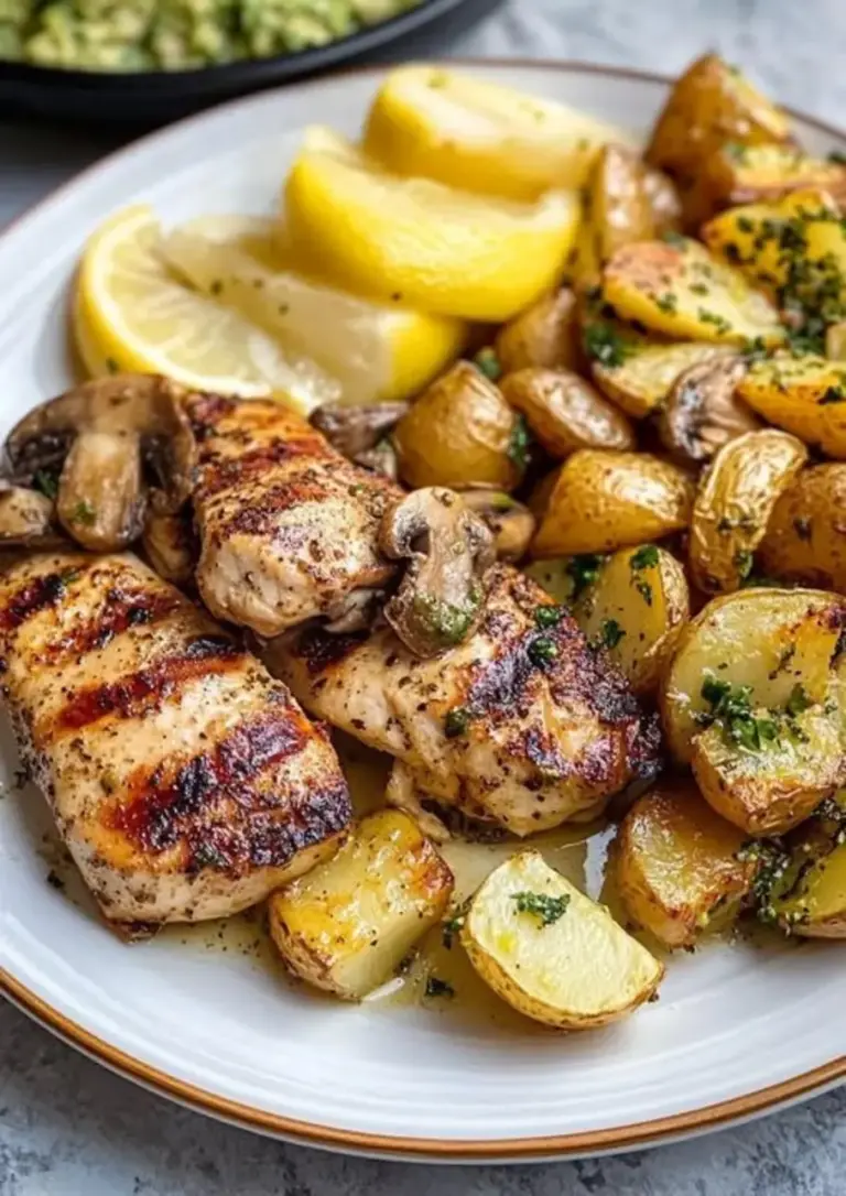 Greek Lemon Garlic Chicken Roasted Potatoes