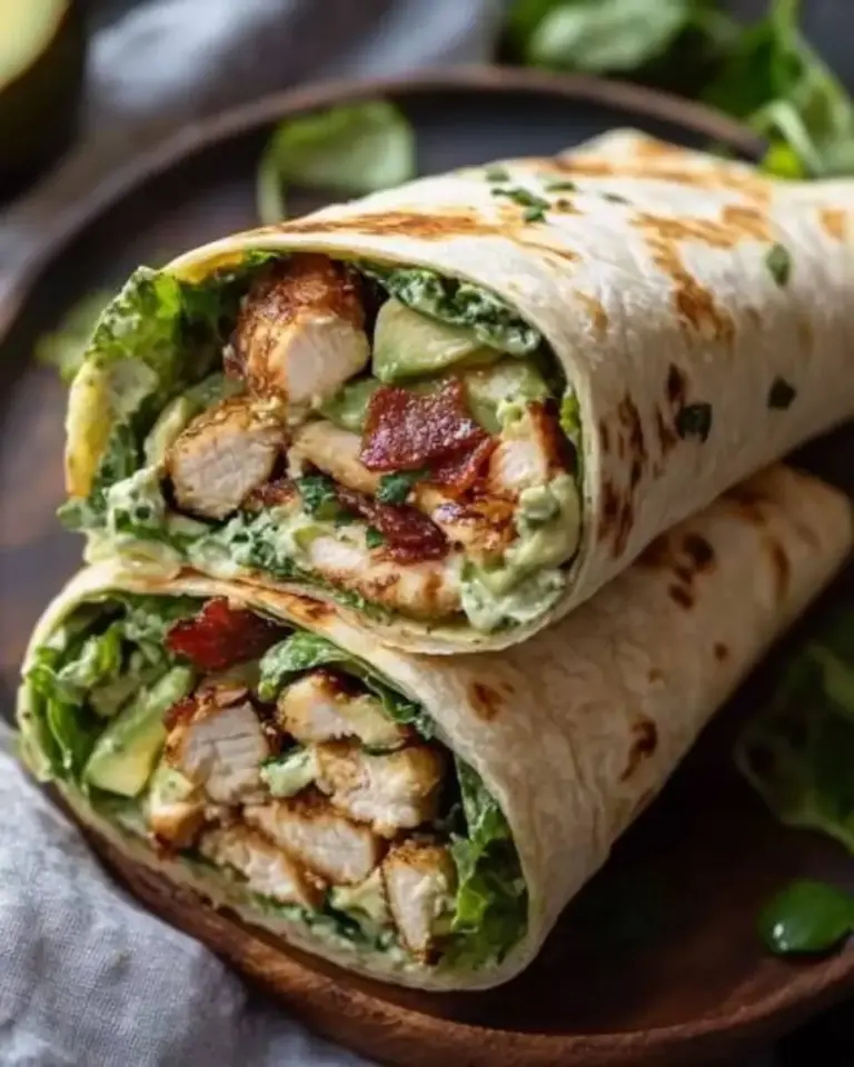 Grilled Chicken Caesar Wraps Avocado Bacon