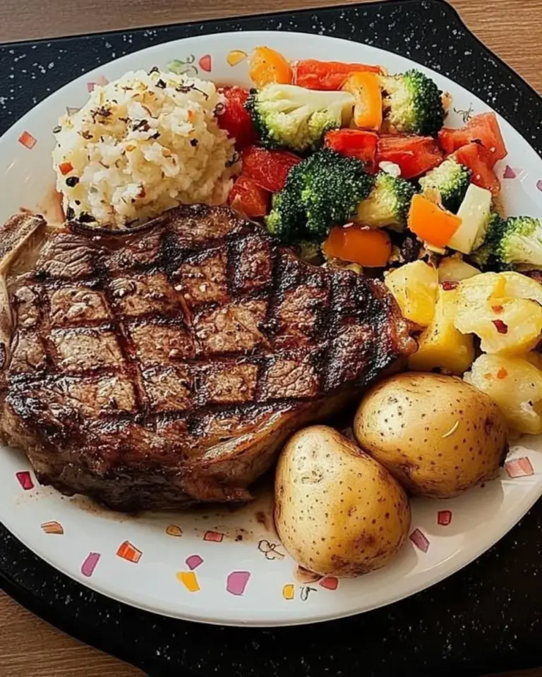 Grilled Rib Eye with Baked Potato