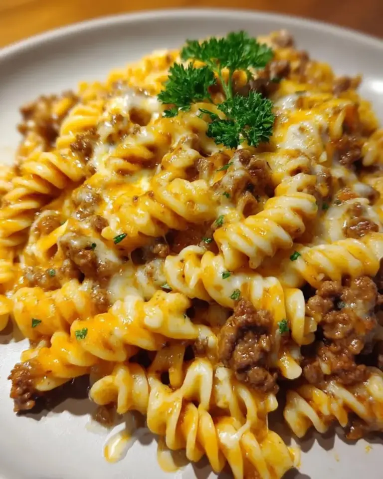 Ground Beef Pasta Garlic Butter Cheese