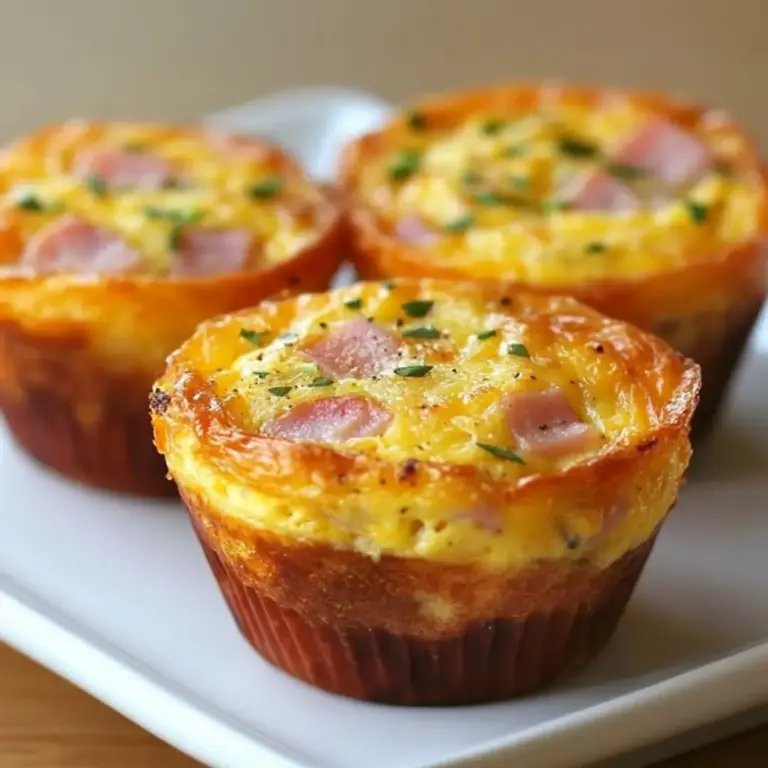 Guilt Free Ham and Cheese Quiche Cups