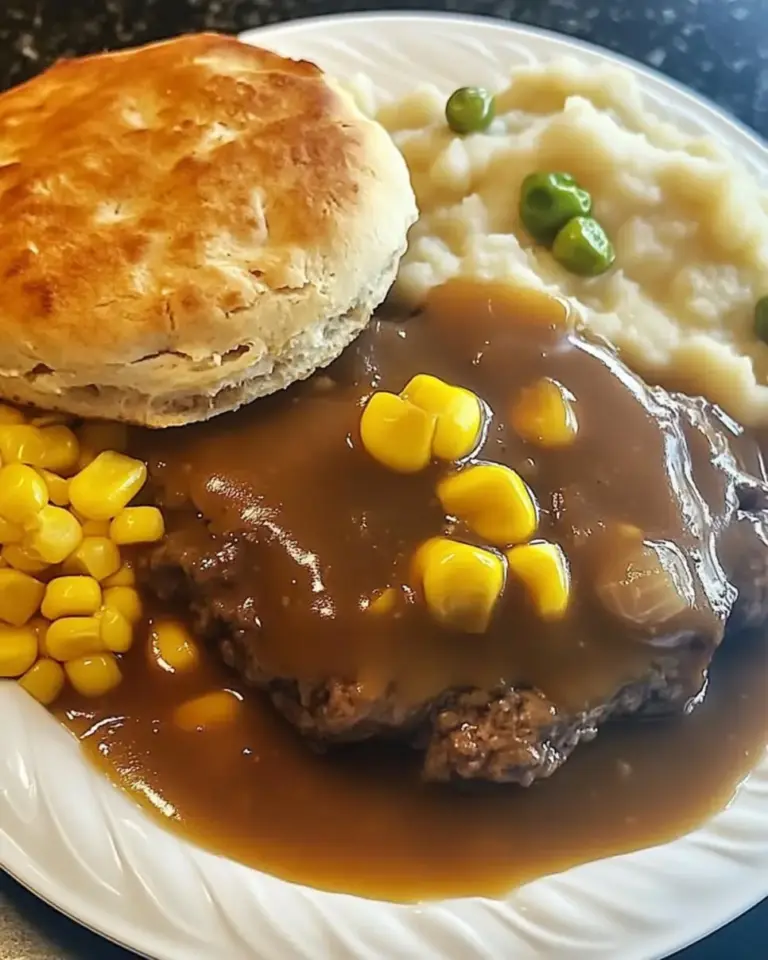 Hamburger Steak with Gravy and Mash